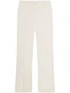 Frame Cropped Kick Flare Trouser Pants In White