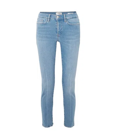 Frame Le Garcon Cropped Slim Organic Jeans In Blue