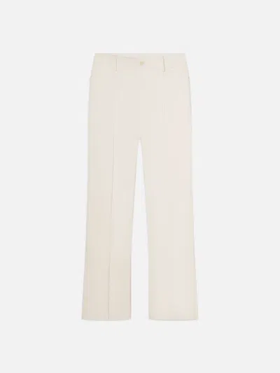 Frame Cropped Kick Flare Trouser Pants In Neutrals