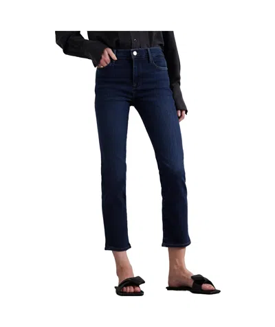 Frame Cropped Straight Leg Jeans In Blue