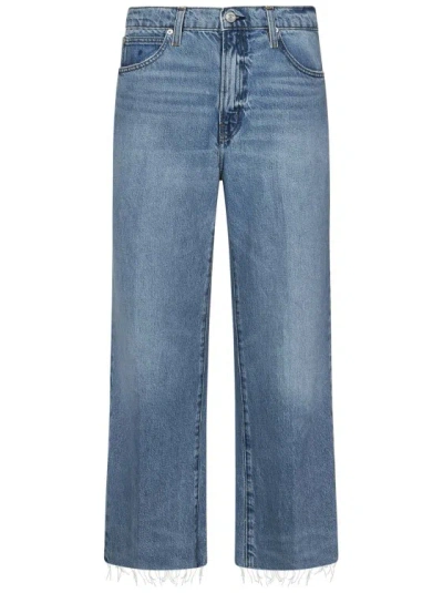 Frame Cropped Straight-leg Jeans In Blue