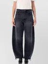 Frame High-rise Black Bubble Crop Jeans With Raw Hem In Black