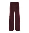 FRAME CROPPED VELVET WIDE-LEG TROUSERS