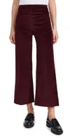 Frame Cropped Velvet Pants In Wine