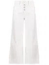 Frame Cropped Wide-leg Jeans In Weiss