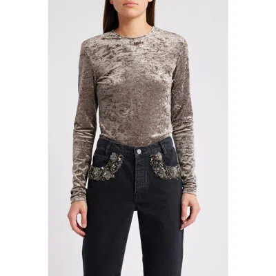 FRAME FRAME CRUSHED VELVET TOP