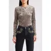 Frame Crushed Velvet Top In Dusk
