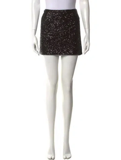 Pre-owned Frame Crystal Embellishments Mini Skirt In Black