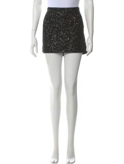 Pre-owned Frame Crystal Embellishments Mini Skirt W/ Tags In Black