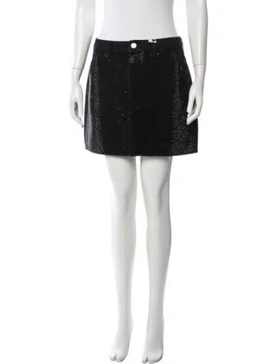 Pre-owned Frame Crystal Embellishments Mini Skirt W/ Tags In Black