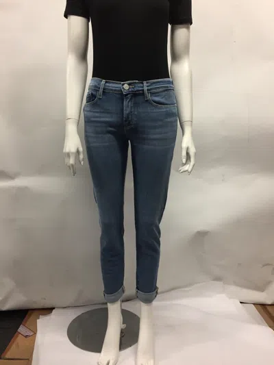 Frame Cuffed Hem Jeans In Blue