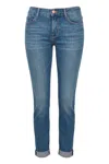 Frame Cuffed Hem Jeans In Blue