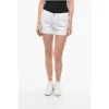 Frame Cuffed Hem Lecutoff Shorts With Golden Button In White