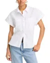 Frame Short-sleeve Cuffed Button-front Shirt In White