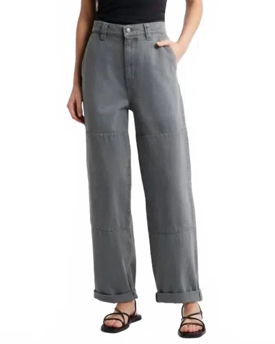 Frame The Cuffed Utility High-rise Tapered Jeans In Gray