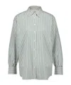 Frame Cutaway Collar Vertical Stripes Shirt In White