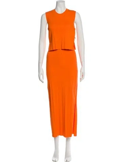 Pre-owned Frame Cutout Accent Skirt Set In Orange