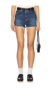 Frame The Dare Frayed High Waist Denim Shorts In Habit
