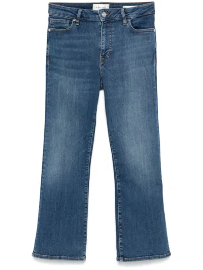 FRAME DARK BLUE CROPPED BOOTCUT JEANS