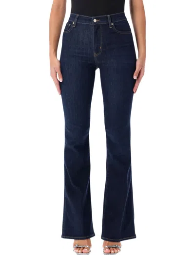 Frame Dark Blue Flared High Rise Jeans