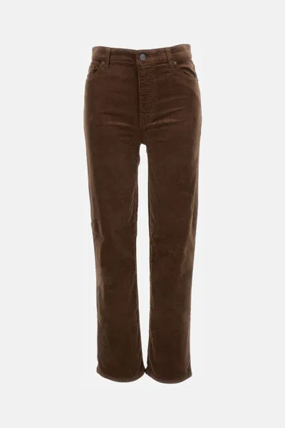 FRAME DARK BROWN CORDUROY STRAIGHT FIT PANTS