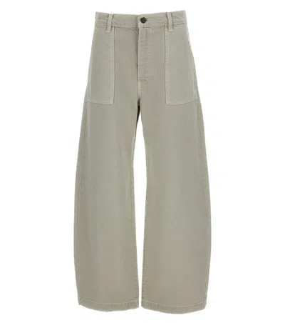 Frame Dark Grey Relaxed High Rise Jeans In Gray