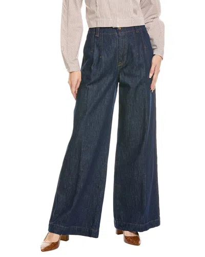 FRAME DARTED RINSE WIDE LEG JEAN