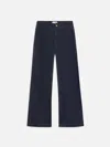 Frame Womens The Anchor Cropped Stretch-denim Jeans Navy Raw Fray In Blue