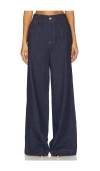 Frame High-rise Wide-leg Jeans In Rinse