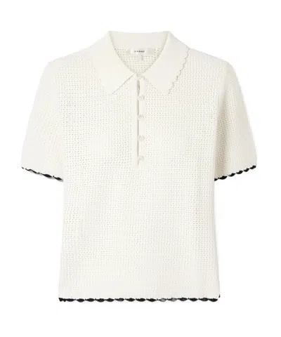 Frame Daybreak Mesh Polo Shirt In White