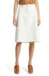 Frame Deconstructed Denim Skirt In Au Natural Clean