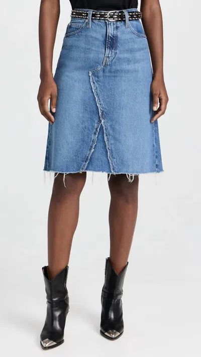 Frame Deconstructed Skirt In Marbel In Multi