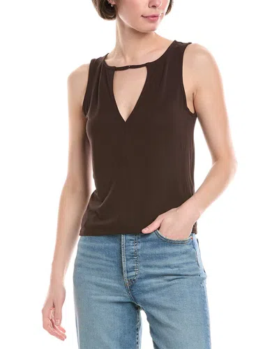 Frame Deep V-neck Tank In Black