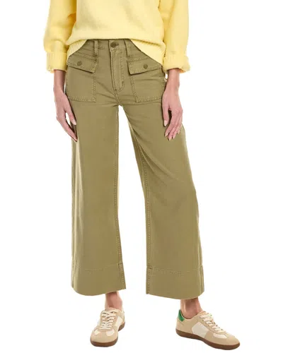 Frame Denim 70s Washed Summer Sage Crop Straight Jean In Green