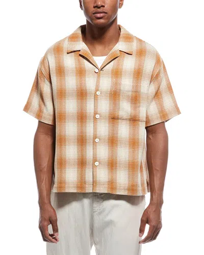 Frame Denim Baja Plaid Shirt In Orange