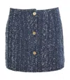 Frame Denim Boucle Mini Skirt In Navy