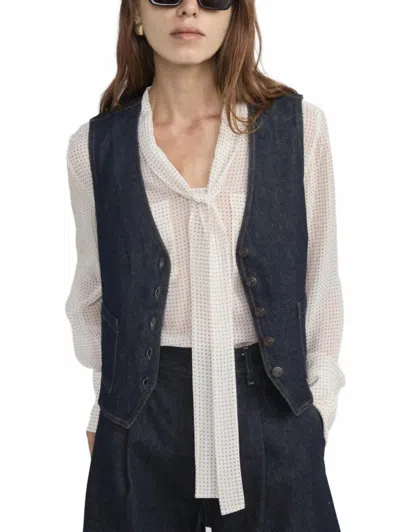 Frame Denim Button Closure Jacket Vest In Rinse In Multi