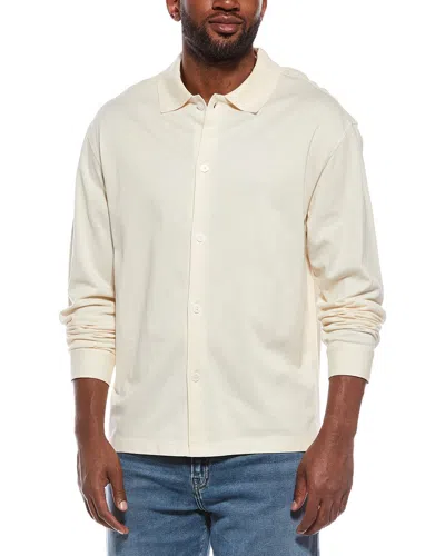 Frame Denim Button Down Pique Shirt In Neutral