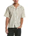 Frame Denim Camp Collar Shirt In Beige