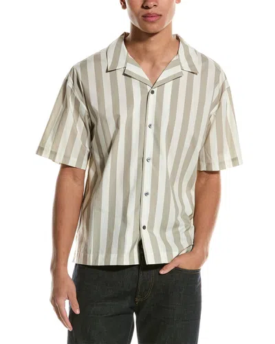 Frame Denim Camp Collar Shirt In Beige