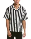 Frame Stripe Camp Shirt In Blue