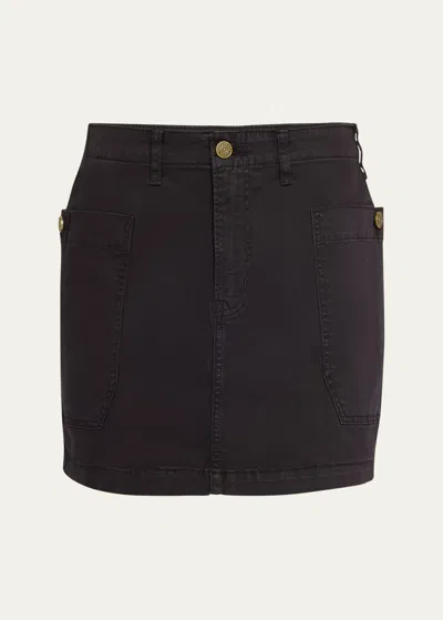 Frame Denim Cargo Mini Skirt In 黑色