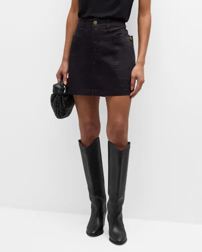 Frame Denim Cargo Mini Skirt In Black