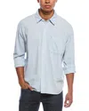 Frame Denim Chambray Linen-blend Shirt In Blue