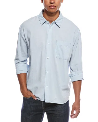 Frame Denim Chambray Linen-blend Shirt In Blue