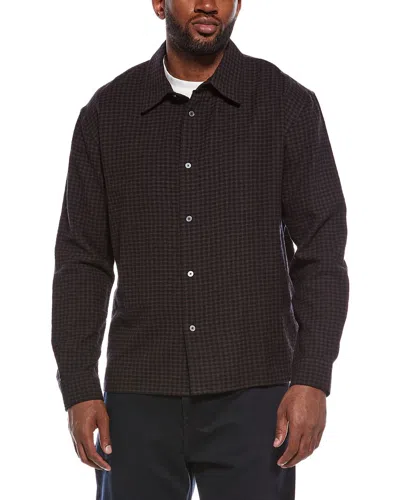 Frame Denim Checkered Wool-blend Shirt In Brown