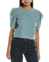 Frame Denim Draped-sleeve Blouse In Brown