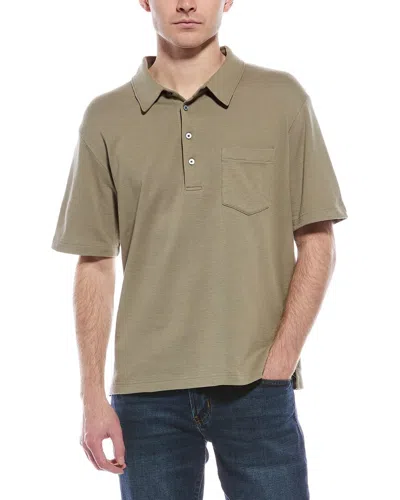 Frame Denim Duo Fold Polo Shirt In Green