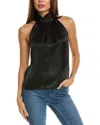 Frame Black Halterneck Silk Blouse In Black