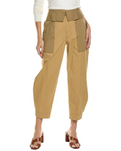 Frame Denim Foldover Trouser In Brown